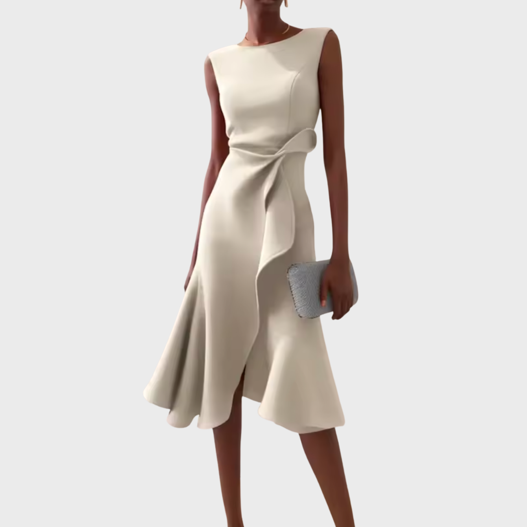 Women's Dress | Ruffle Hem Wrap Detail Midi