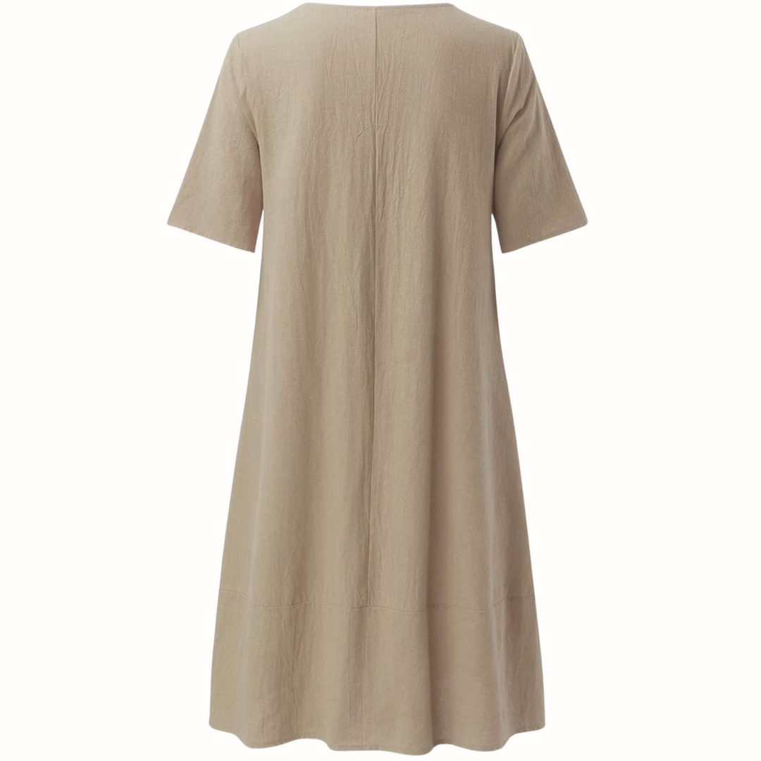 Women's Dress | Round Neckline Short Sleeve Cut Mini