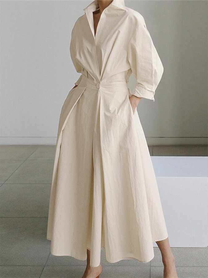 Women's Dress | Collared Long Sleeve Maxi