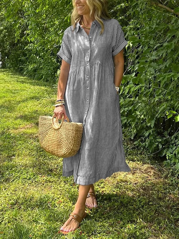Women’s Dress | Striped Button-Up