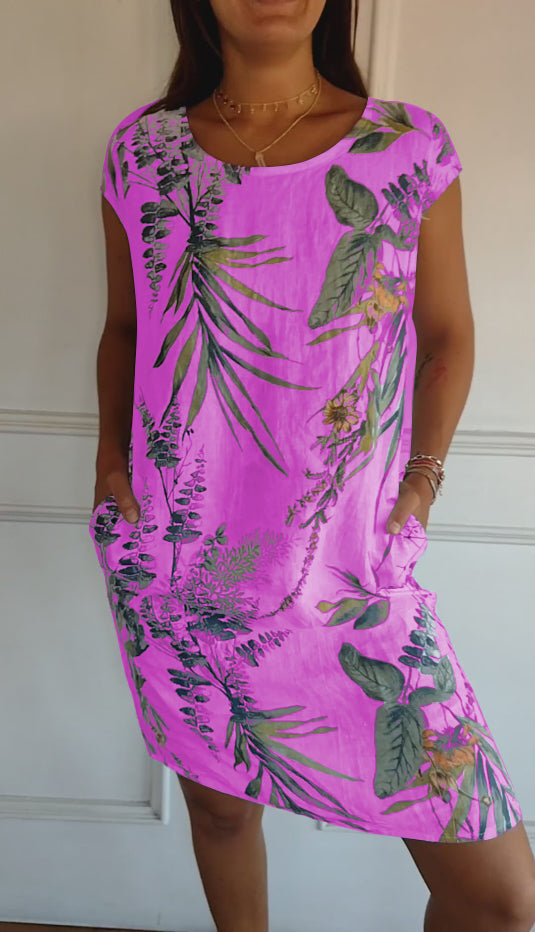 Women's Dress | Botanical Print Shift Mini