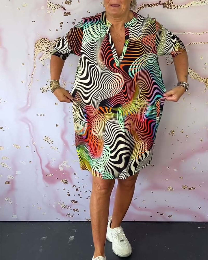 Women’s Dress | Colorful V-Neck Mini