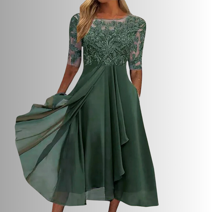Women's Dress | Lace Top Detail Midi