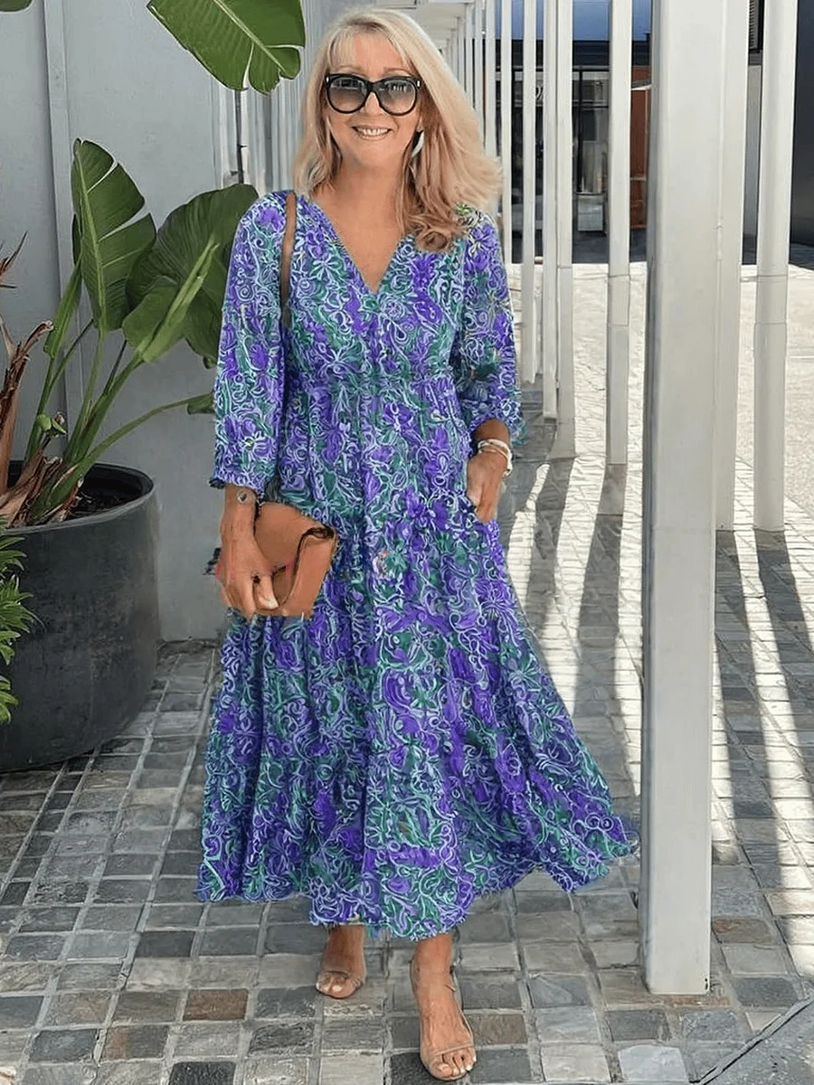 Women’s Dress | Floral V-Neck Midi
