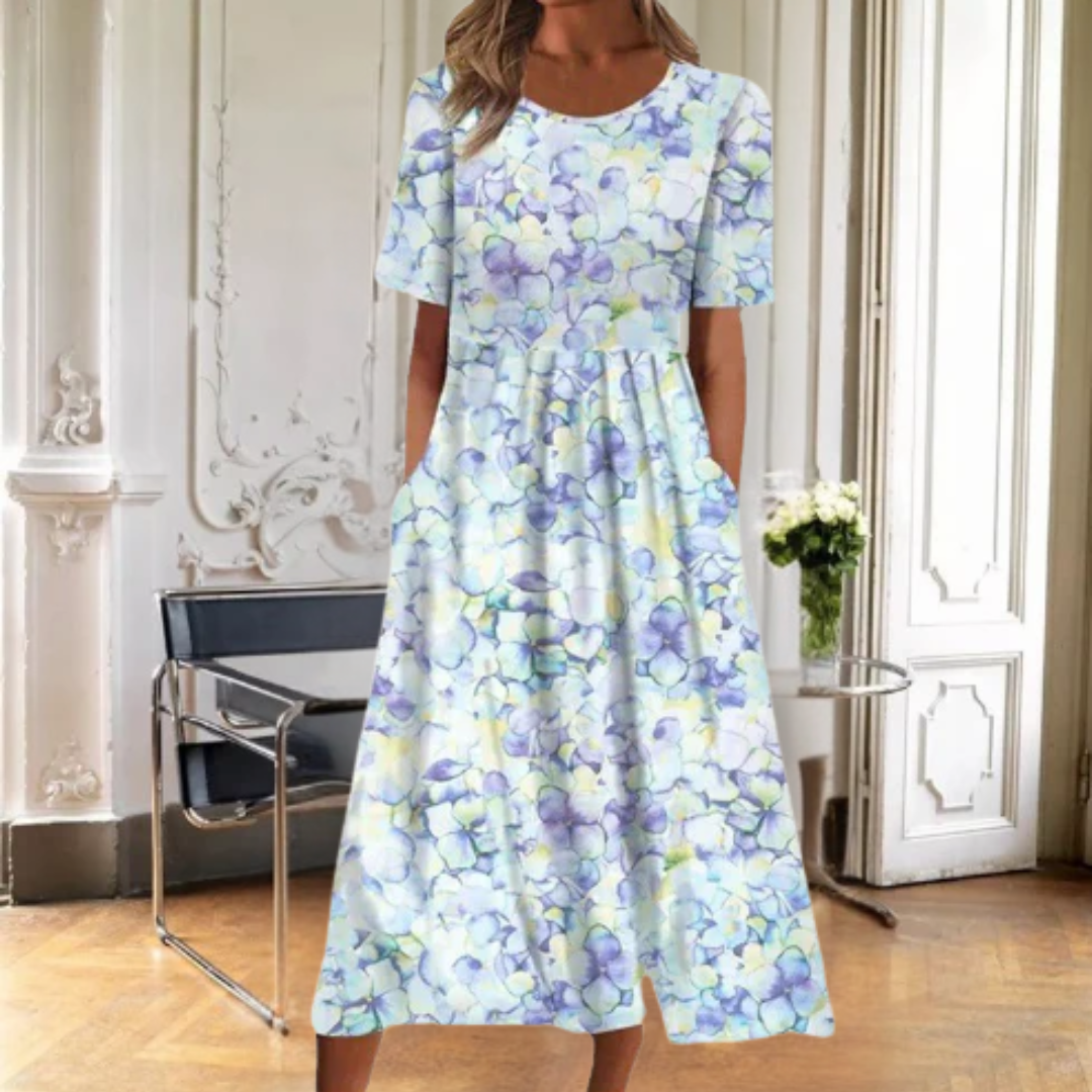 Women’s Dress | Floral Midi Short Sleeve