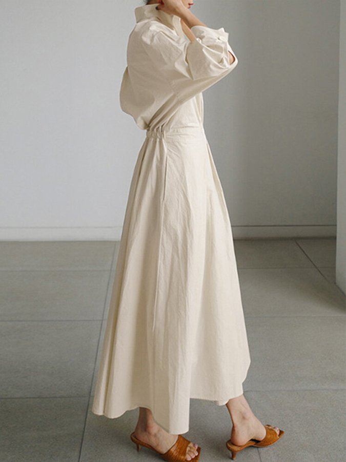 Women's Dress | Collared Long Sleeve Maxi