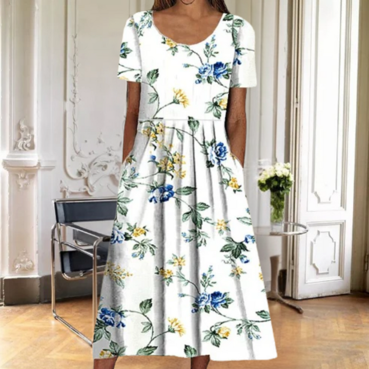 Women’s Dress | Floral Midi Short Sleeve