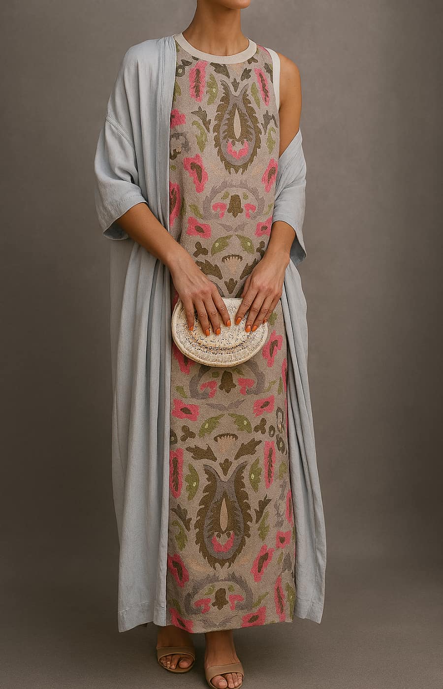 Women’s Dress | Matching Open Front Coat Maxi