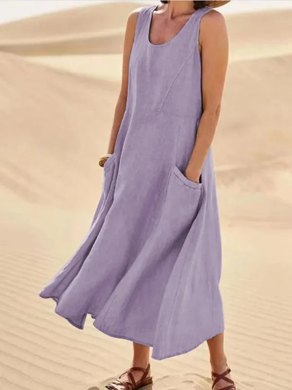 Women’s Dress | Sleeveless Pocket Midi