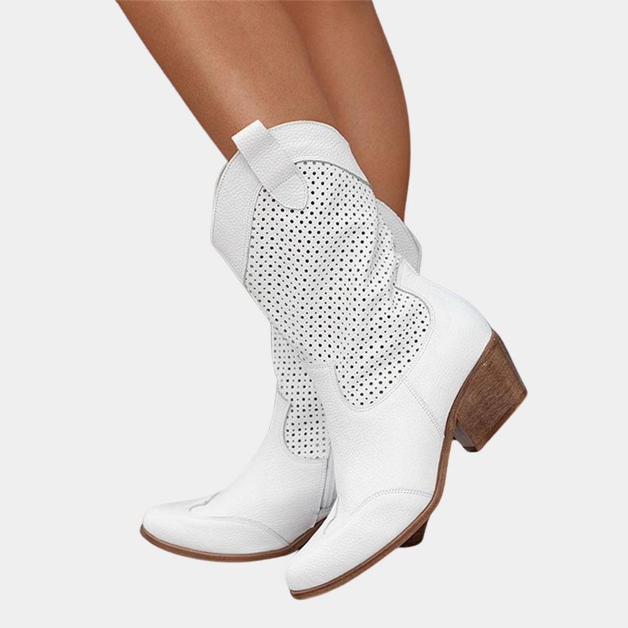 Natalie | Orthopedic Cowboy Boots with Perforated Detail