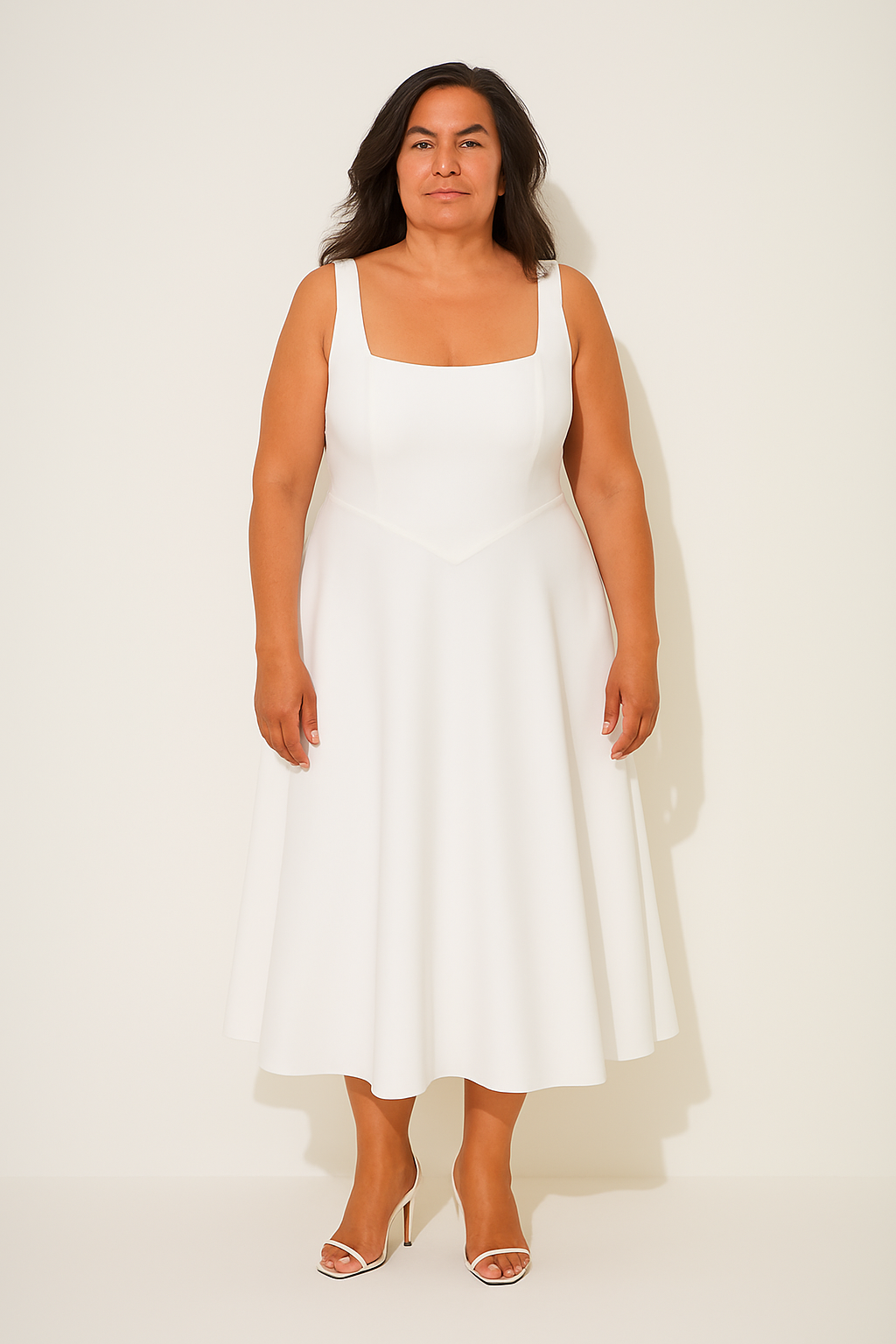 Women's Dress | Square Neck Sleeveless Midi