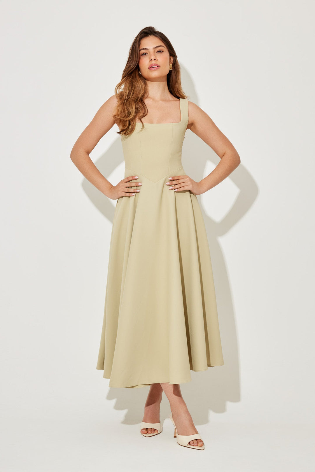 Women's Dress | Square Neck Sleeveless Midi