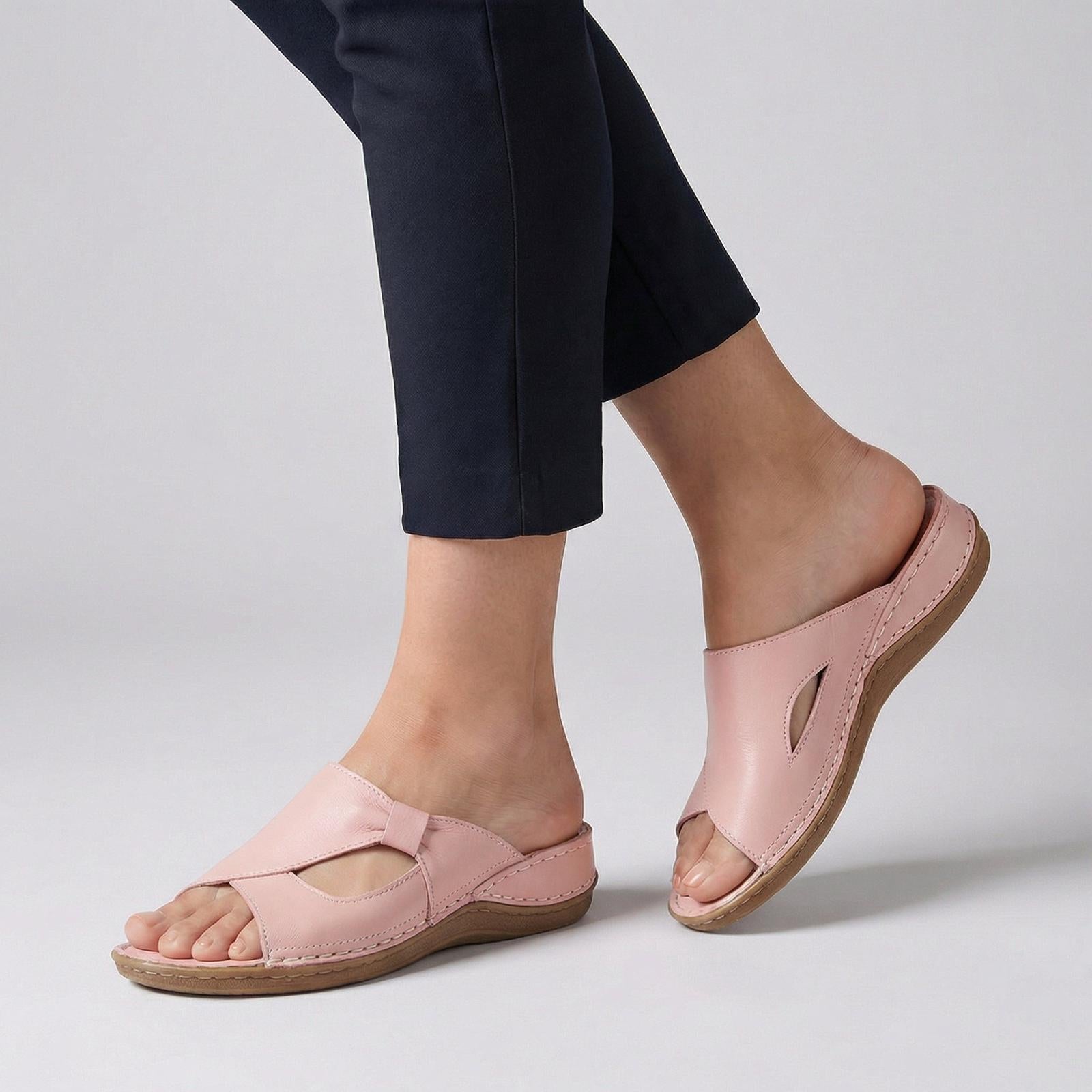 Mia | Orthopedic Slide Sandals Women Open Toe Leather Comfort