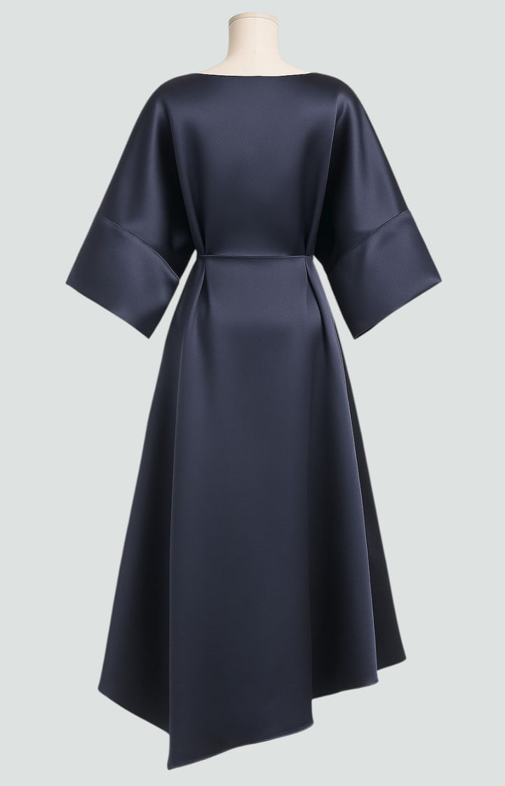 Women's Dress | Draped Midi Batwing Sleeve