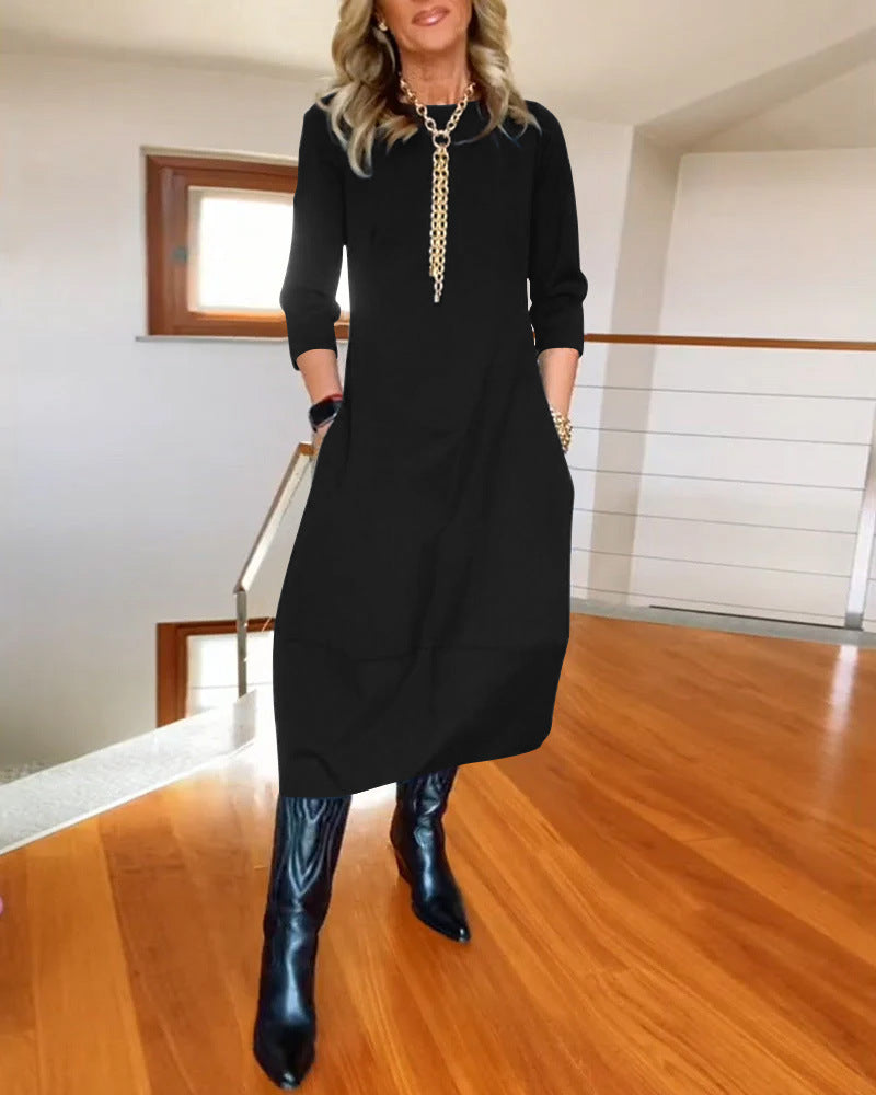 Women's Dress | Round Neck Midi