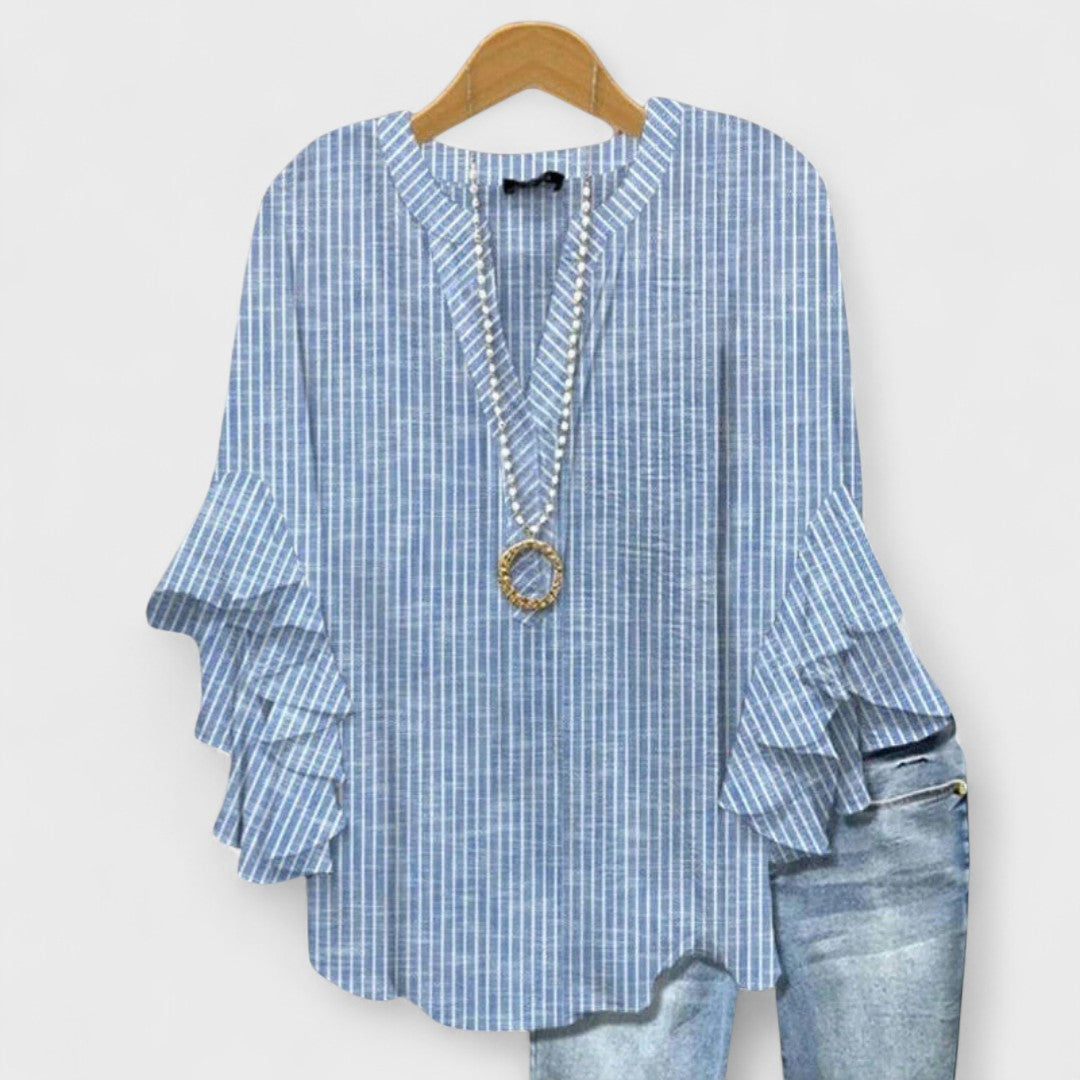 Women’s Blouse | V-Neck Ruffle Sleeve
