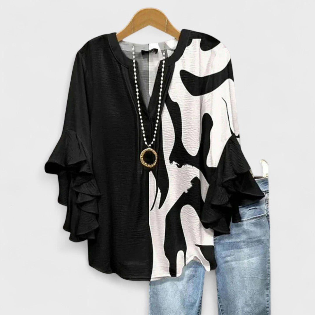 Women’s Blouse | V-Neck Ruffle Sleeve