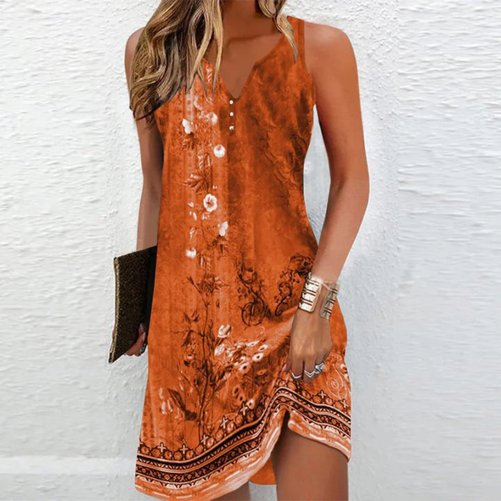 Women's Dress | Printed V-Neck Slip Midi