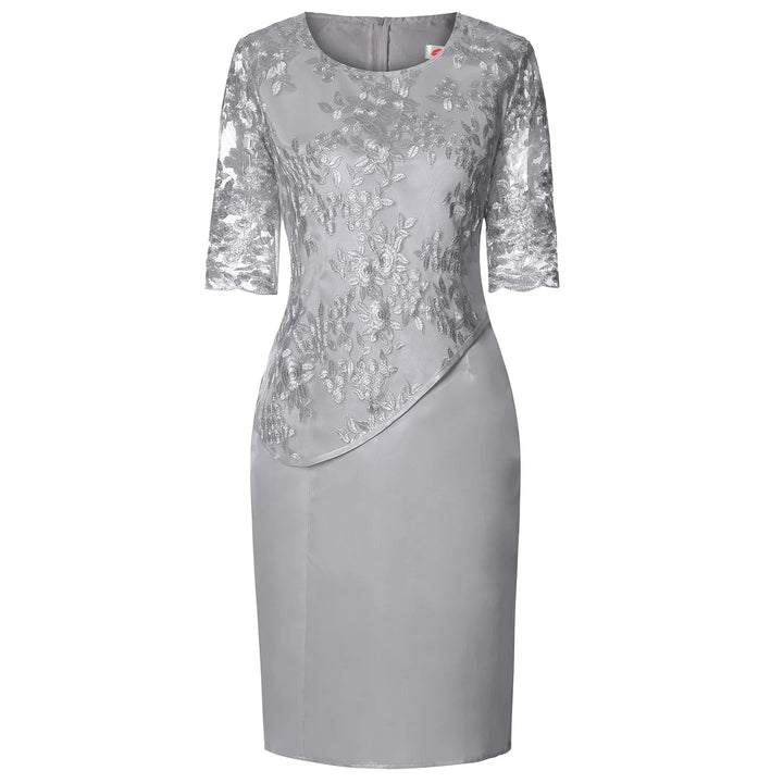 Women's Dress | Knee Length Embroidered Overlay