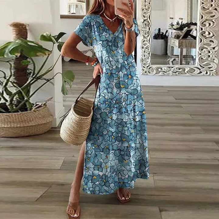 Women's Boho Maxi Dress | Short Sleeve