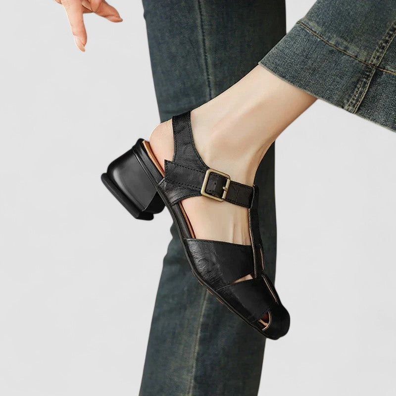 Women's Orthopedic Closed Toe loafers with Side Buckle