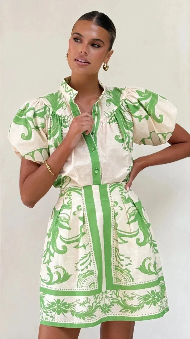 Women's Mini Sundress | Puff Sleeve Floral