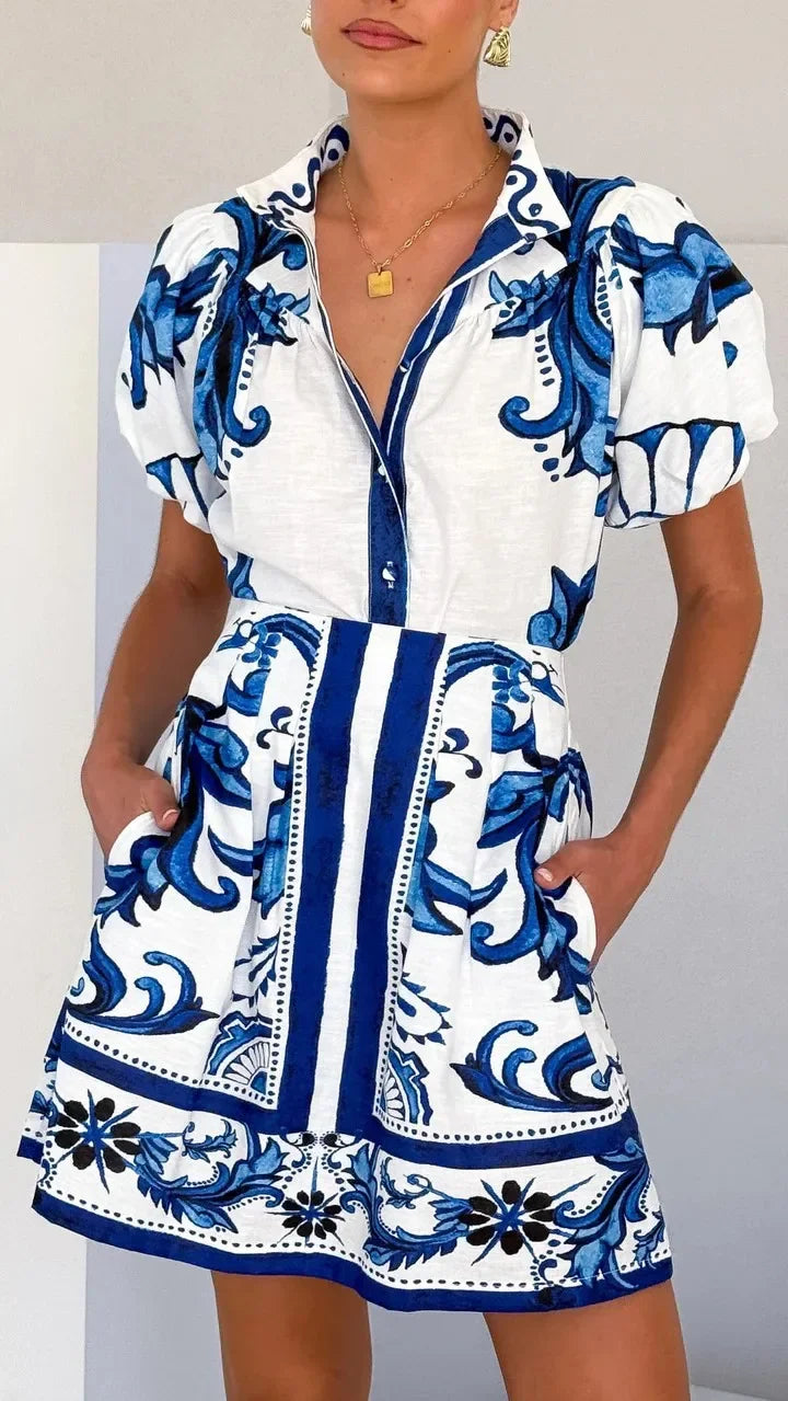 Women's Mini Sundress | Puff Sleeve Floral