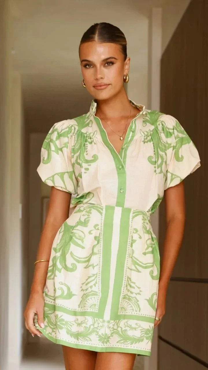 Women's Mini Sundress | Puff Sleeve Floral