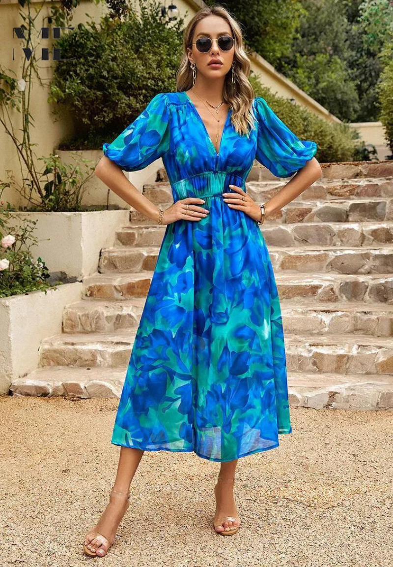 Women's Dress | Floral Print Midi