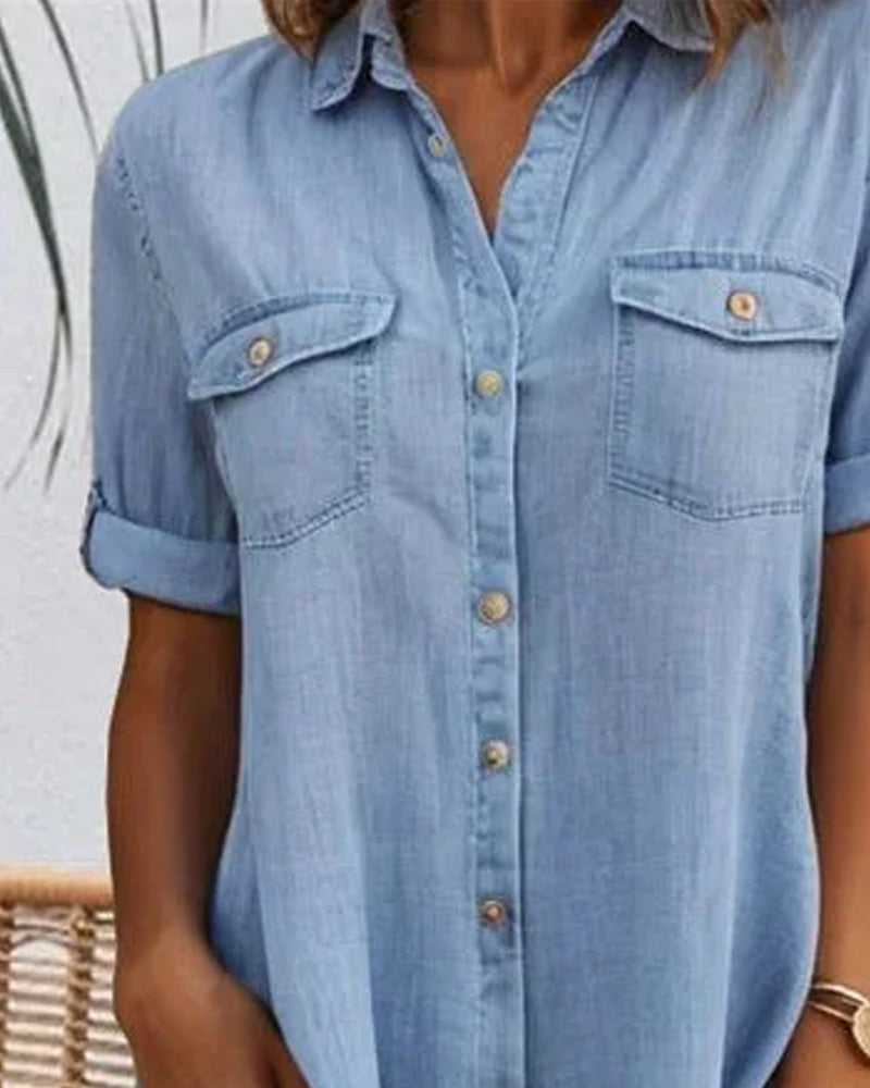 Women's Dress | Collared Button Front Pockets