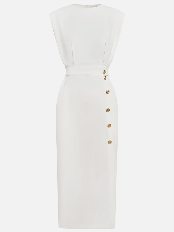 Women’s Dress | Sleeveless Side Button Midi