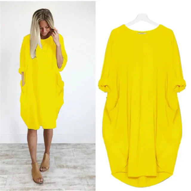Women's Dress | Loose Shift Front Pockets Mini