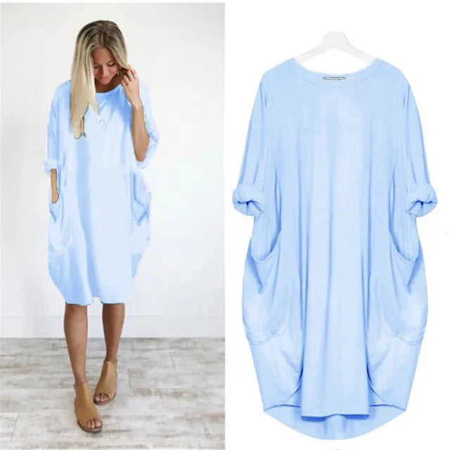 Women's Dress | Loose Shift Front Pockets Mini