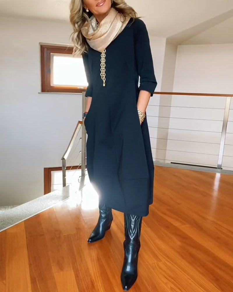 Women's Dress | Round Neck Midi