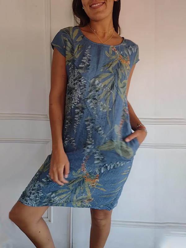 Women's Dress | Botanical Print Shift Mini
