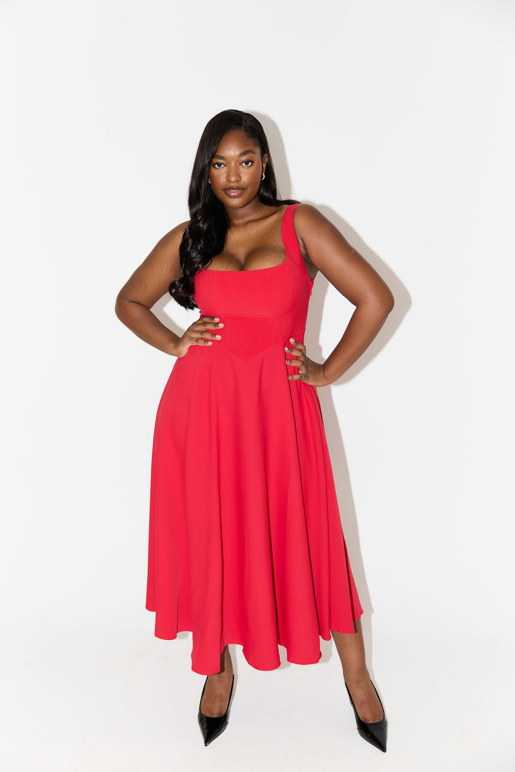 Women's Dress | Square Neck Sleeveless Midi