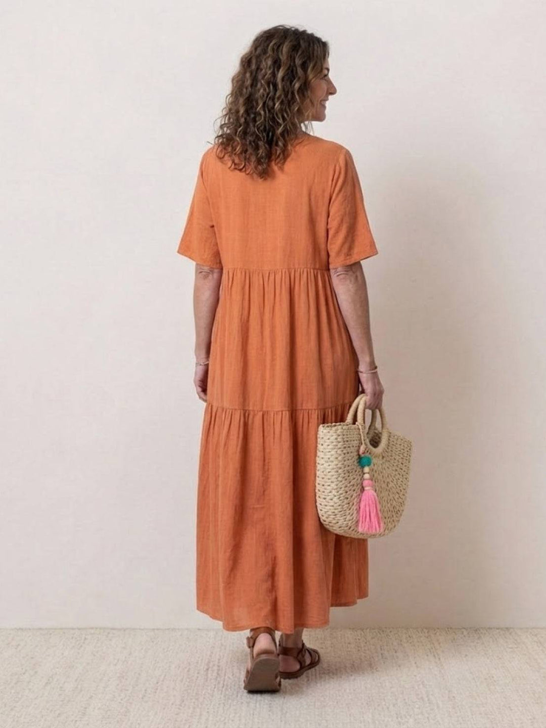 Women's Boho Maxi Dress | V-Neck Tiered