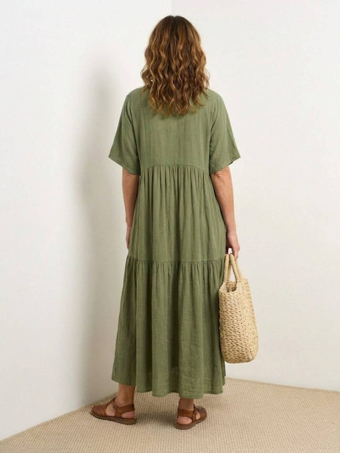 Women's Boho Maxi Dress | V-Neck Tiered