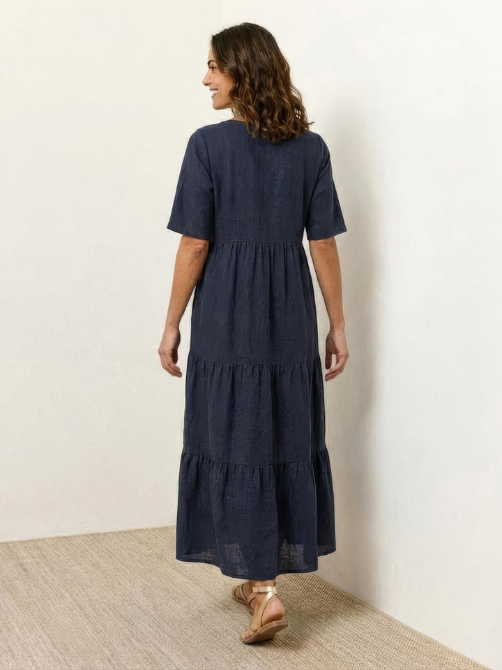 Women's Boho Maxi Dress | V-Neck Tiered